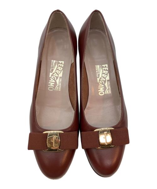 Salvatore Ferragamo（サルヴァトーレ フェラガモ）Salvatore Ferragamo (サルヴァトーレ フェラガモ) パンプス ブラウン サイズ:6 1/2の古着・服飾アイテム