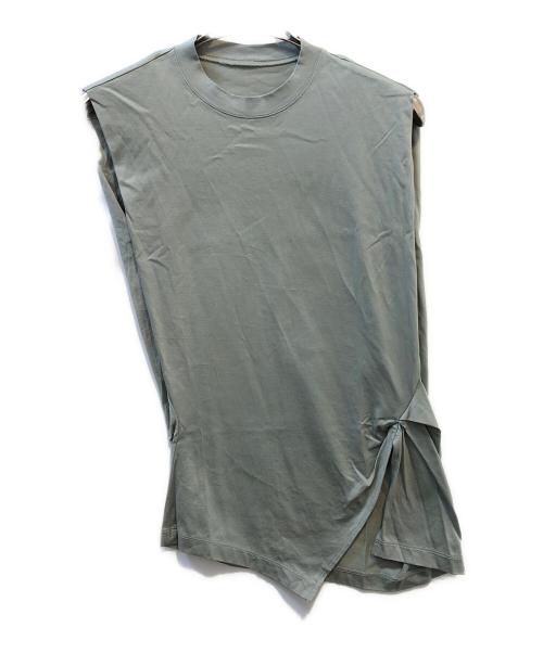 Mame Kurogouchi（マメクロゴウチ）mame kurogouchi (マメクロゴウチ) ノースリーブカットソーCotton Jersey Asymmetric Sleeveless Top グレー サイズ:1の古着・服飾アイテム