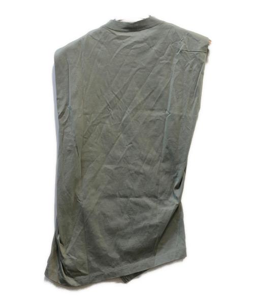 Mame Kurogouchi（マメクロゴウチ）mame kurogouchi (マメクロゴウチ) ノースリーブカットソーCotton Jersey Asymmetric Sleeveless Top グレー サイズ:1の古着・服飾アイテム