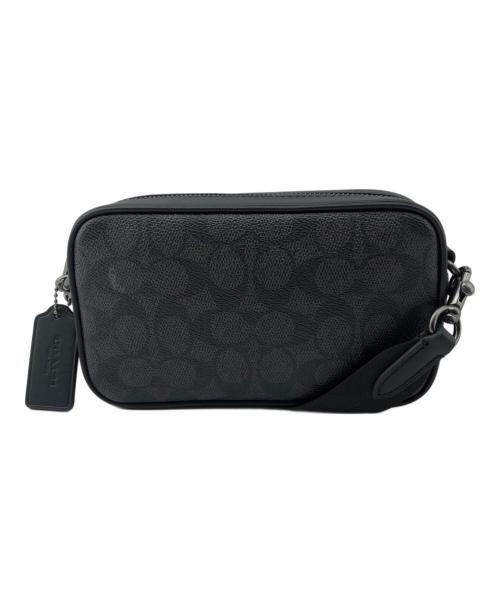 COACH（コーチ）COACH (コーチ) ショルダーバッグ　シグネチャー グレー×ブラックの古着・服飾アイテム