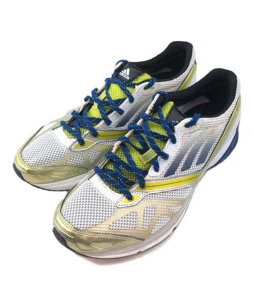 adidas（アディダス）adidas (アディダス) スポーツシューズ　adizero ホワイト×イエロー サイズ: 26cmの古着・服飾アイテム