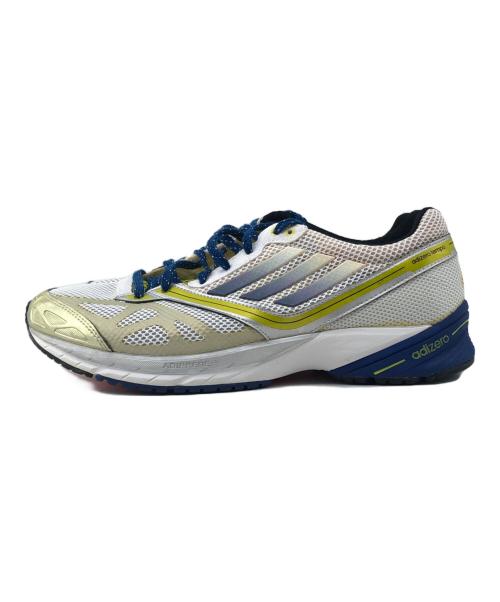 adidas（アディダス）adidas (アディダス) スポーツシューズ　adizero ホワイト×イエロー サイズ: 26cmの古着・服飾アイテム