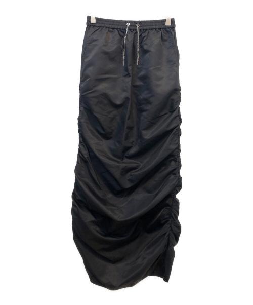 darich（ダーリッチ）darich (ダーリッチ) チェーンストラップナイロンロングスカート ブラック サイズ:Freeの古着・服飾アイテム