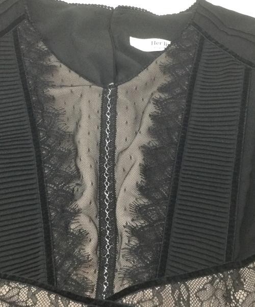 HER LIP TO（ハーリップトゥ）Her lip to (ハーリップトゥ) 長袖ワンピース ブラック サイズ:Mの古着・服飾アイテム