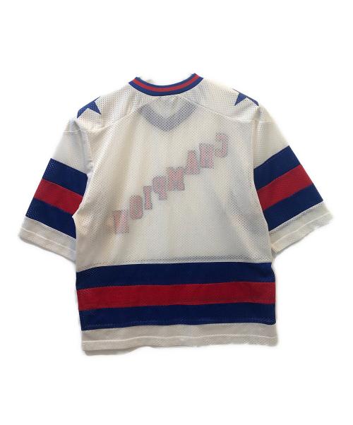 Champion（チャンピオン）Champion (チャンピオン) ホッケーシャツ ホワイト×ブルー サイズ:Ｌの古着・服飾アイテム