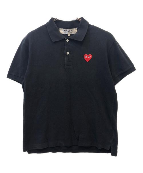 PLAY COMME des GARCONS（プレイコムデギャルソン）PLAY COMME des GARCONS (プレイコムデギャルソン) 半袖ポロシャツ ブラック サイズ:Ｌの古着・服飾アイテム
