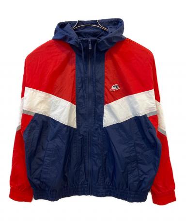 希少美品NIKE ナイロンジャケット フード付き ネイビー 赤 Sサイズ 中古・古着通販】NIKE (ナイキ) ナイロンジャケット ネイビー×レッド