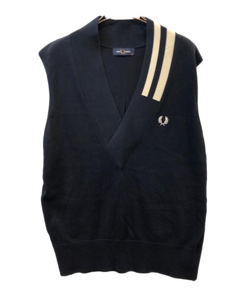 FRED PERRY（フレッドペリー）FRED PERRY (フレッドペリー) ベスト ネイビー×ホワイト サイズ:Mの古着・服飾アイテム