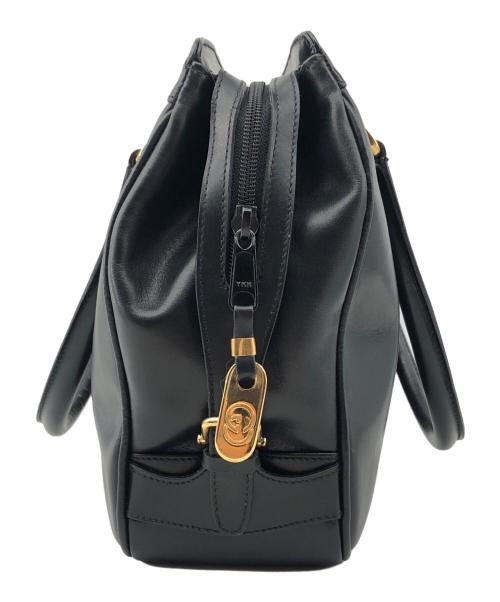 GUCCI（グッチ）GUCCI (グッチ) レザーハンドバッグ ブラックの古着・服飾アイテム