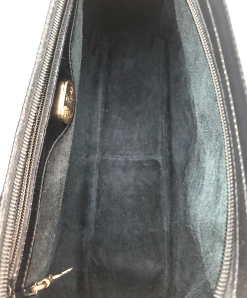 GUCCI（グッチ）GUCCI (グッチ) レザーハンドバッグ ブラックの古着・服飾アイテム