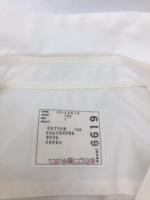sacai（サカイ）sacai (サカイ) 半袖ワンピース ホワイト×ブラック サイズ:1の古着・服飾アイテム