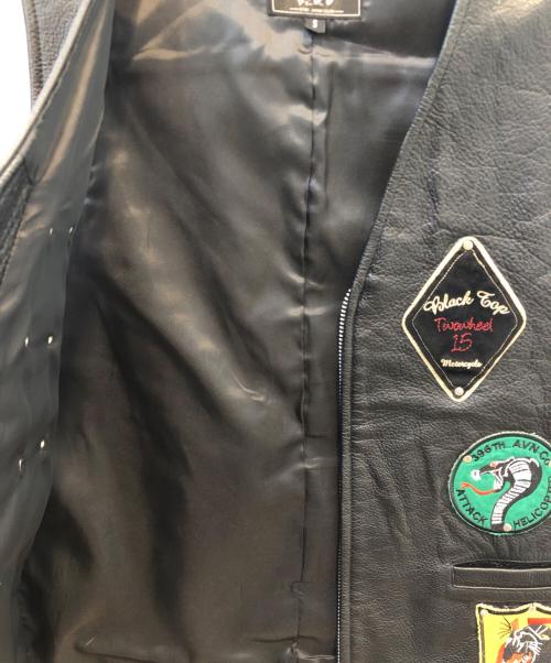 BLACKTOP MOTORCYCLE（ブラックトップモーターサイクル）BLACKTOP MOTORCYCLE (ブラックトップモーターサイクル) カウレザーベスト ブラック サイズ:Sの古着・服飾アイテム