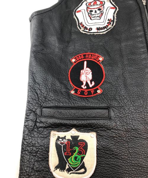 BLACKTOP MOTORCYCLE（ブラックトップモーターサイクル）BLACKTOP MOTORCYCLE (ブラックトップモーターサイクル) カウレザーベスト ブラック サイズ:Sの古着・服飾アイテム