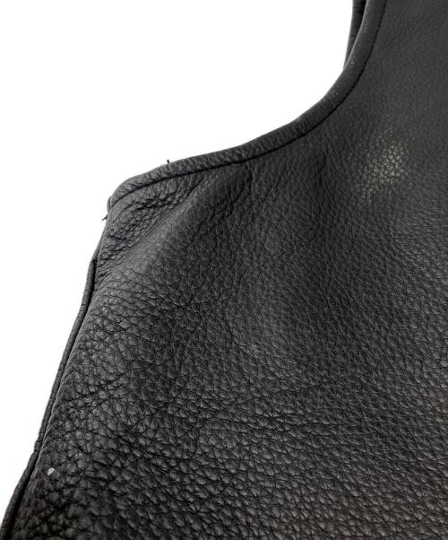 BLACKTOP MOTORCYCLE（ブラックトップモーターサイクル）BLACKTOP MOTORCYCLE (ブラックトップモーターサイクル) カウレザーベスト ブラック サイズ:Sの古着・服飾アイテム