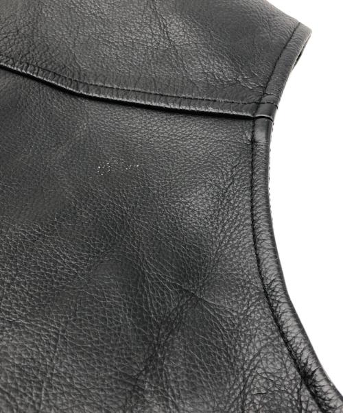 BLACKTOP MOTORCYCLE（ブラックトップモーターサイクル）BLACKTOP MOTORCYCLE (ブラックトップモーターサイクル) カウレザーベスト ブラック サイズ:Sの古着・服飾アイテム