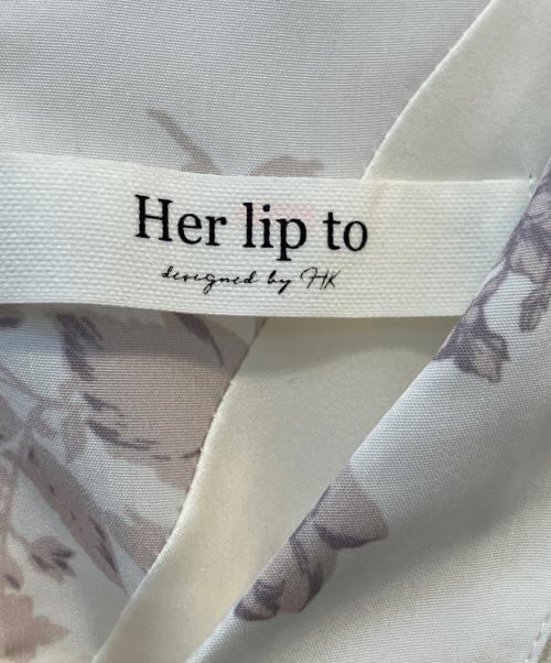 HER LIP TO（ハーリップトゥ）Her lip to (ハーリップトゥ) ノースリーブワンピース ホワイト×グレー サイズ:Ｍ 未使用品の古着・服飾アイテム