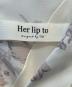 中古・古着 Her lip to (ハーリップトゥ) ノースリーブワンピース ホワイト×グレー サイズ:Ｍ 未使用品：6000円