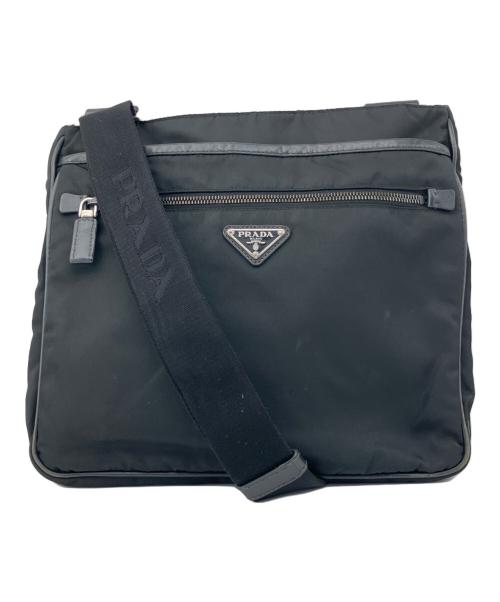 PRADA（プラダ）PRADA (プラダ) ナイロンショルダーバッグ ブラックの古着・服飾アイテム