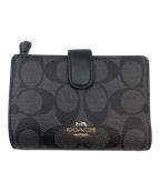 COACHコーチ）の古着「2つ折り財布」｜グレー×ブラック