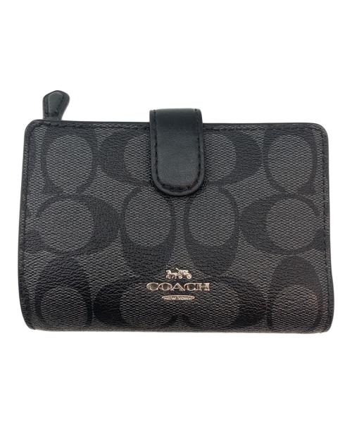COACH（コーチ）COACH (コーチ) 2つ折り財布 グレー×ブラックの古着・服飾アイテム