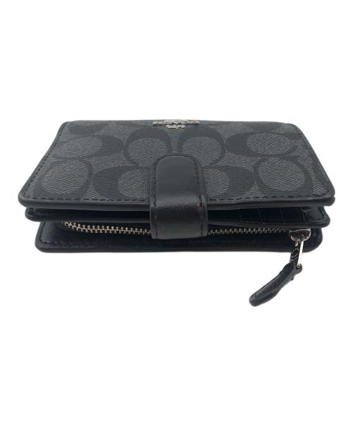 COACH（コーチ）COACH (コーチ) 2つ折り財布 グレー×ブラックの古着・服飾アイテム
