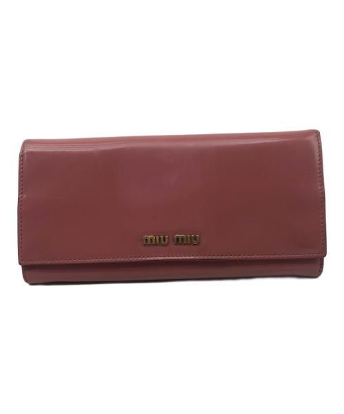 MIU MIU（ミュウミュウ）MIU MIU (ミュウミュウ) 長財布 ピンクの古着・服飾アイテム