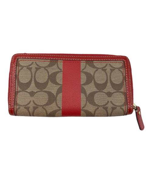 COACH（コーチ）COACH (コーチ) 長財布 レッド×ブラウンの古着・服飾アイテム