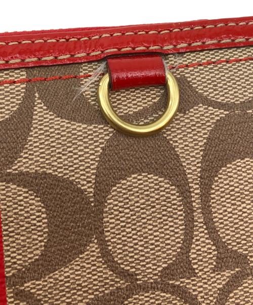 COACH（コーチ）COACH (コーチ) 長財布 レッド×ブラウンの古着・服飾アイテム