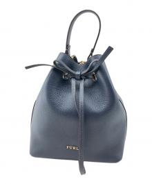 FURLA（フルラ）の古着「巾着ショルダーバッグ」｜ネイビー