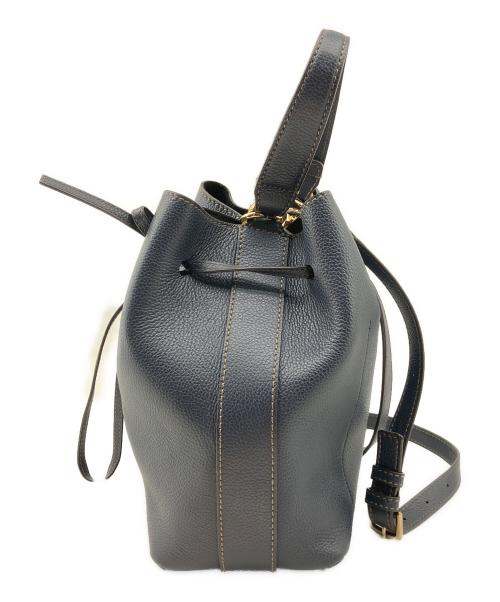 FURLA（フルラ）FURLA (フルラ) 巾着ショルダーバッグ ネイビーの古着・服飾アイテム