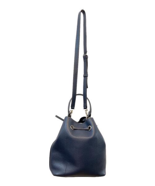 FURLA（フルラ）FURLA (フルラ) 巾着ショルダーバッグ ネイビーの古着・服飾アイテム