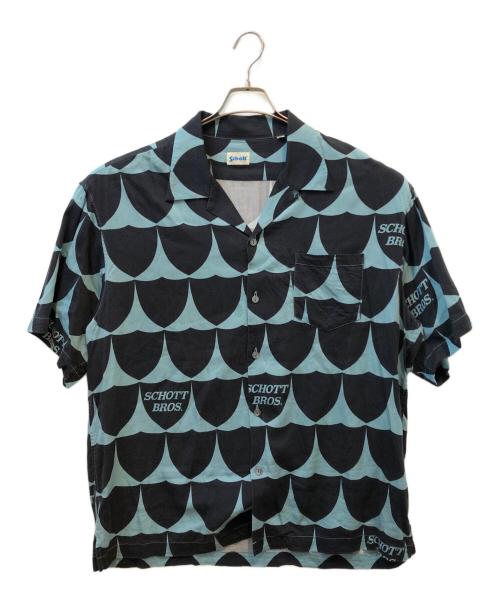 Schott（ショット）Schott (ショット) 半袖カットソー スカイブルー×ブラック サイズ:2XLの古着・服飾アイテム