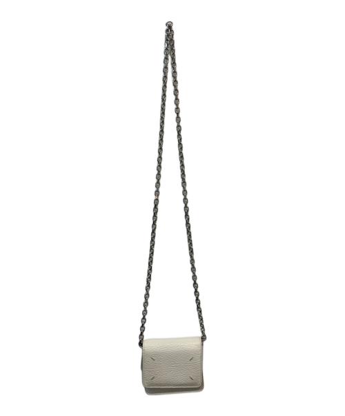 Maison Margiela（メゾンマルジェラ）Maison Margiela (メゾンマルジェラ) スモール チェーンウォレット 4ステッチ ミニショルダー ホワイト サイズ:不明の古着・服飾アイテム