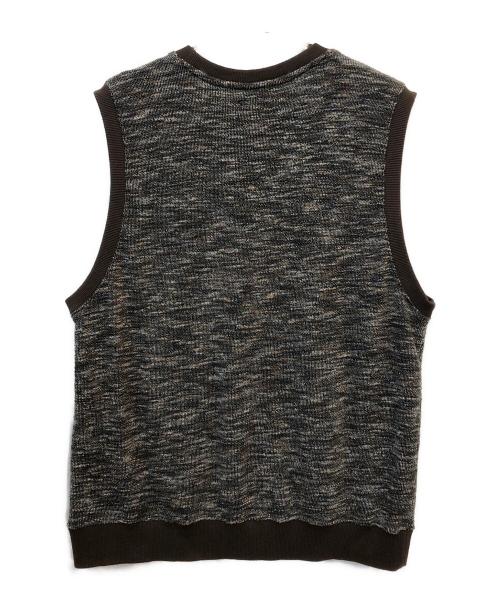 stussy（ステューシー）stussy (ステューシー) ニットベスト ブラウン×グレー サイズ:Lの古着・服飾アイテム