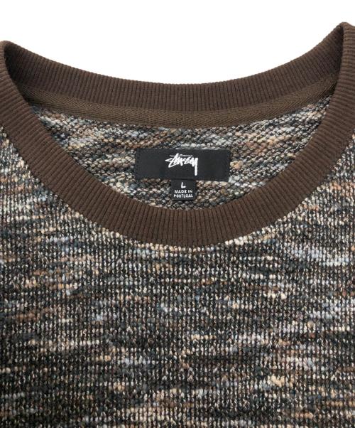 stussy（ステューシー）stussy (ステューシー) ニットベスト ブラウン×グレー サイズ:Lの古着・服飾アイテム