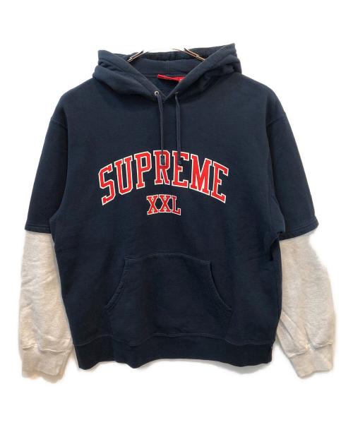 SUPREME（シュプリーム）SUPREME (シュプリーム) プルオーバーパーカー ネイビー×グレー サイズ:XLの古着・服飾アイテム