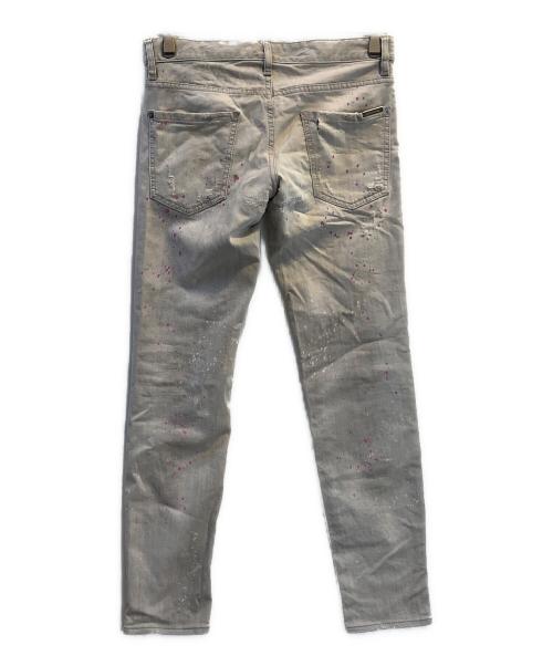 DSQUARED2（ディースクエアード）DSQUARED2 (ディースクエアード) ダメージスキニーデニムパンツ グレー サイズ:44の古着・服飾アイテム