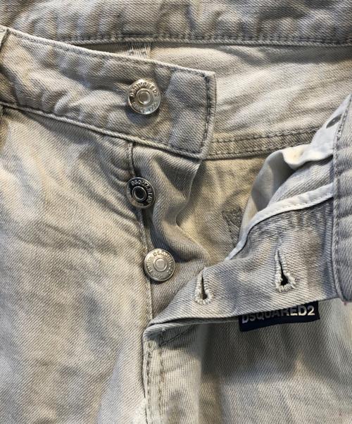 DSQUARED2（ディースクエアード）DSQUARED2 (ディースクエアード) ダメージスキニーデニムパンツ グレー サイズ:44の古着・服飾アイテム