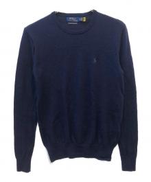 POLO RALPH LAUREN（ポロ・ラルフローレン）の古着「薄手ニット	ウール100」｜ネイビー