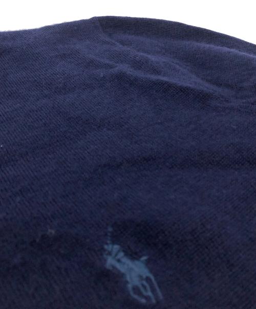 POLO RALPH LAUREN（ポロ・ラルフローレン）POLO RALPH LAUREN (ポロ・ラルフローレン) 薄手ニット	ウール100 ネイビー サイズ:XSの古着・服飾アイテム