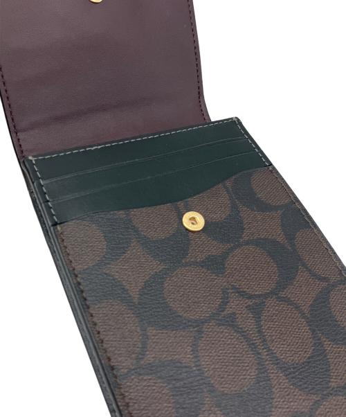 COACH（コーチ）COACH (コーチ) ショルダーポーチ ノース／サウス フォーン クロスボディ・シグネチャー キャンバス ブラウン サイズ:記載なしの古着・服飾アイテム
