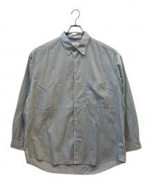 Graphpaper（グラフペーパー）の古着「長袖シャツ Broad Stripe L/S Oversized Regular Collar Shirt」｜グリーン