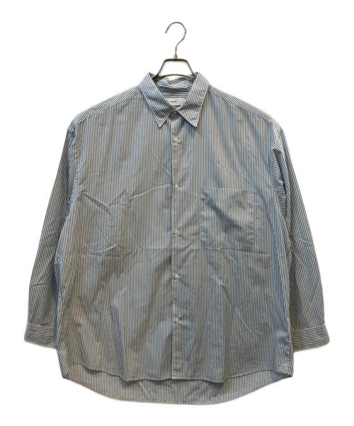 Graphpaper（グラフペーパー）Graphpaper (グラフペーパー) 長袖シャツ Broad Stripe L/S Oversized Regular Collar Shirt グリーン サイズ:FREEの古着・服飾アイテム