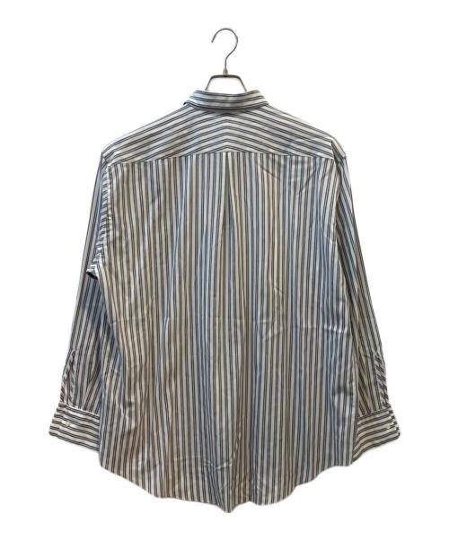 MARKAWARE（マーカウェア）MARKAWARE (マーカウェア) 長袖シャツ COMFORT FIT SHIRT WASHABLE WOOL OXFORD ホワイト×ネイビー サイズ:3の古着・服飾アイテム