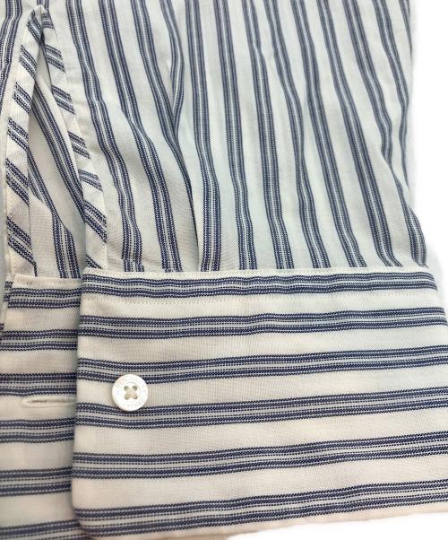 MARKAWARE（マーカウェア）MARKAWARE (マーカウェア) 長袖シャツ COMFORT FIT SHIRT WASHABLE WOOL OXFORD ホワイト×ネイビー サイズ:3の古着・服飾アイテム