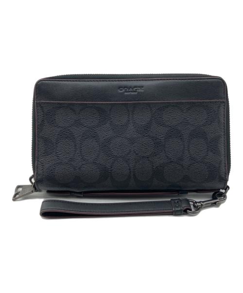 COACH（コーチ）COACH (コーチ) クラッチウォレット シグネチャー ブラック サイズ:不明の古着・服飾アイテム