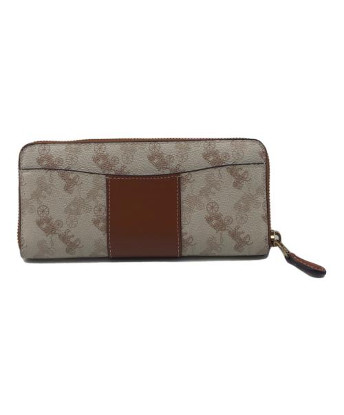 COACH（コーチ）COACH (コーチ) エッセンシャルスリムアコーディオンジップウォレット ホースキャリッジ ホワイト×ブラウン サイズ:不明の古着・服飾アイテム