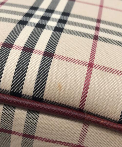 BURBERRY（バーバリー）BURBERRY (バーバリー) ハンドバッグ ノバチェック ボルドー×ベージュ サイズ:不明の古着・服飾アイテム