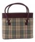 BURBERRY（バーバリー）の古着「ハンドバッグ ノバチェック」｜ボルドー×ベージュ