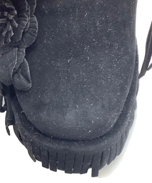 YELLO（イエロ）YELLO (イエロ) ROOT FRINGED PLATFORM MULES ブラック サイズ:Sの古着・服飾アイテム